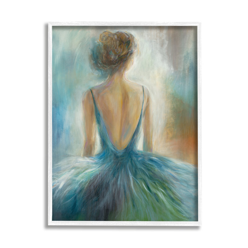 «Ballet Girl Blue Orange Figure» par Third and Wall - reproduction d'art, H 30 po x l 24 po x P 1,5 po