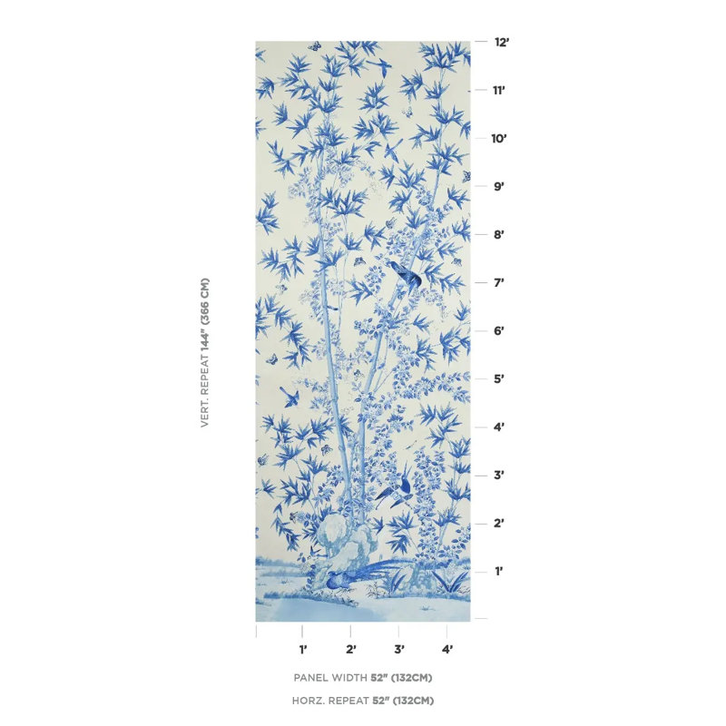 Schumacher x Miles Redd Brighton Pavilion Panel, Blue