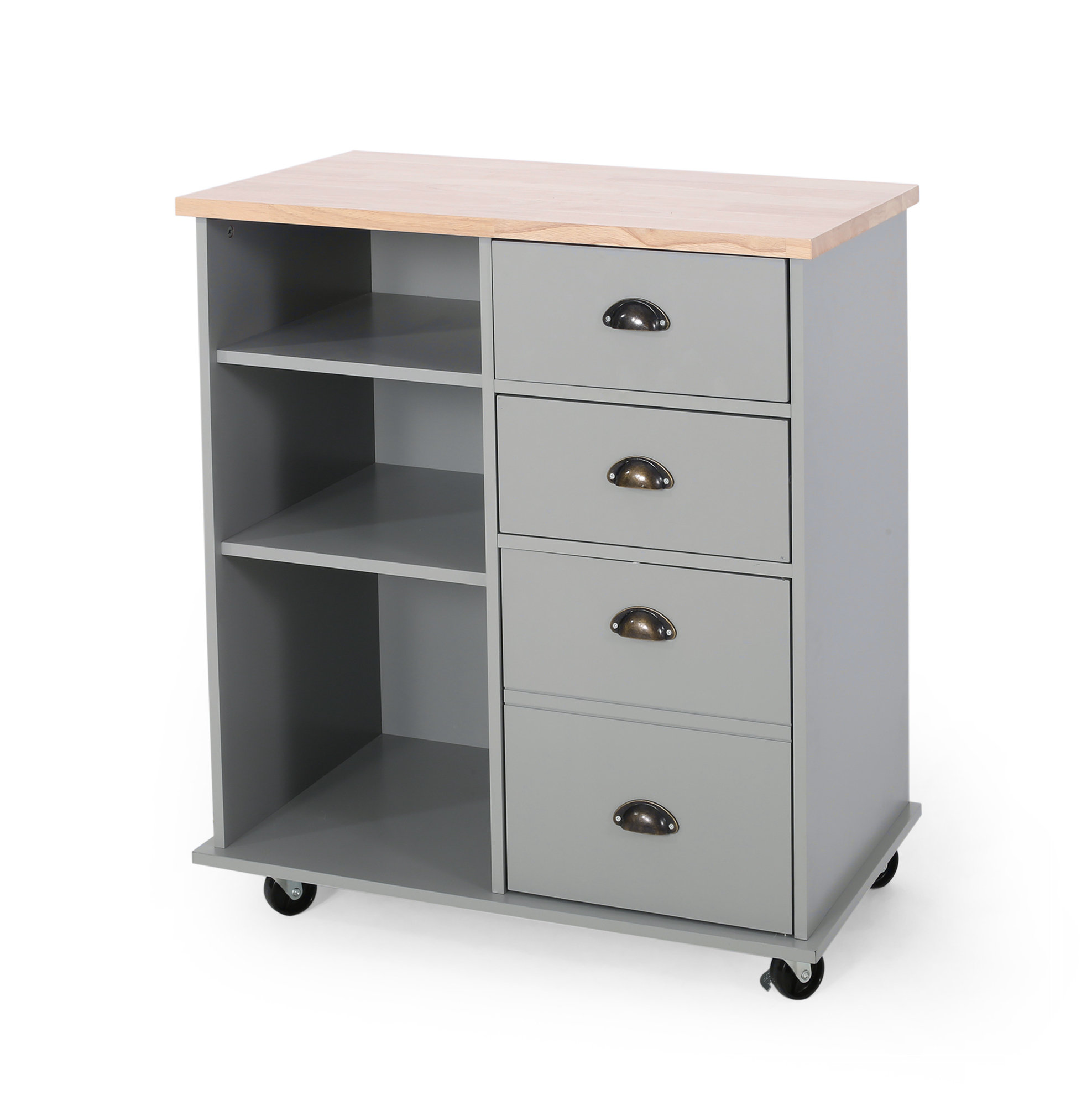 Ophelia & Co. Kitchen Cart with 2 Drawers and 1 Door Expand storage ...