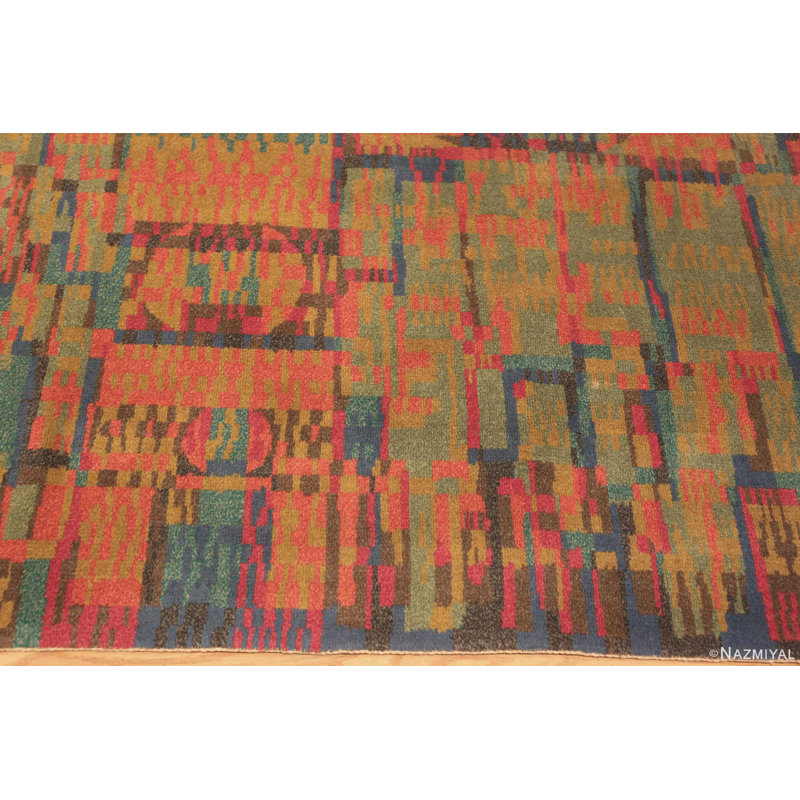Tapis rétro rétro de style Mid-Century moderne scandinave coloré