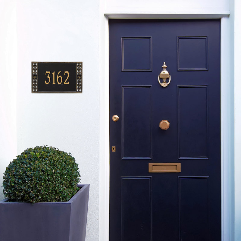 Boston Personalized Standard 1-Line Wall Address Plaque, Bronze/Gold, Yes