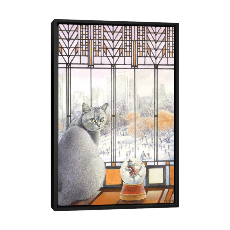«New Year with Mumu», impression sur toile, H 26 po x l 18 po x P 1,5 po, Toile encadrée noire, Pas de tapis