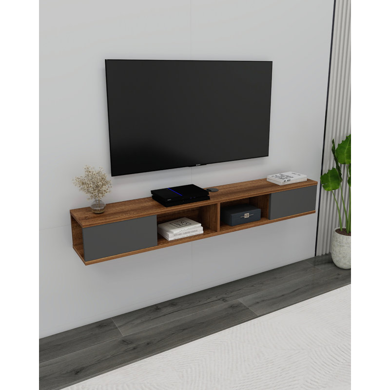 TV-Ständer Weylyn für TVs bis zu 60", Light walnut/Anthracite