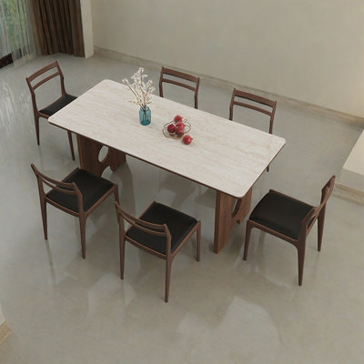 Simple retro rectangular dining table set