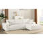 Canapé modulaire convertible Cozyform en velours côtelé doux, canapé confortable moderne avec rembourrage en mousse, canapé-lit modulaire confortable pour le salon, la chambre à coucher, sans assemblage requis, ivoire - orienté vers la droite-704244020-704244021