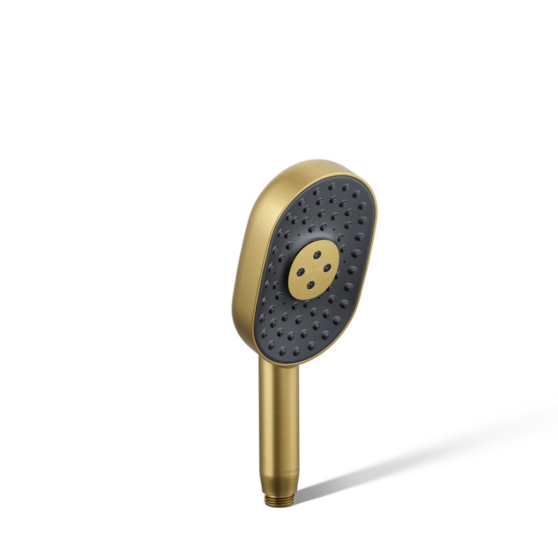 Statement 2.5 GPM Oval Multifunction Handshower With Katalyst Air-Induction Technology, Vibrant Brushed Moderne Brass