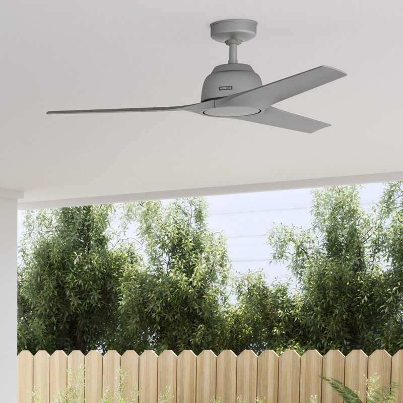52" Gallegos 3 - Blade Standard Ceiling Fan with Wall Control, Matte Silver