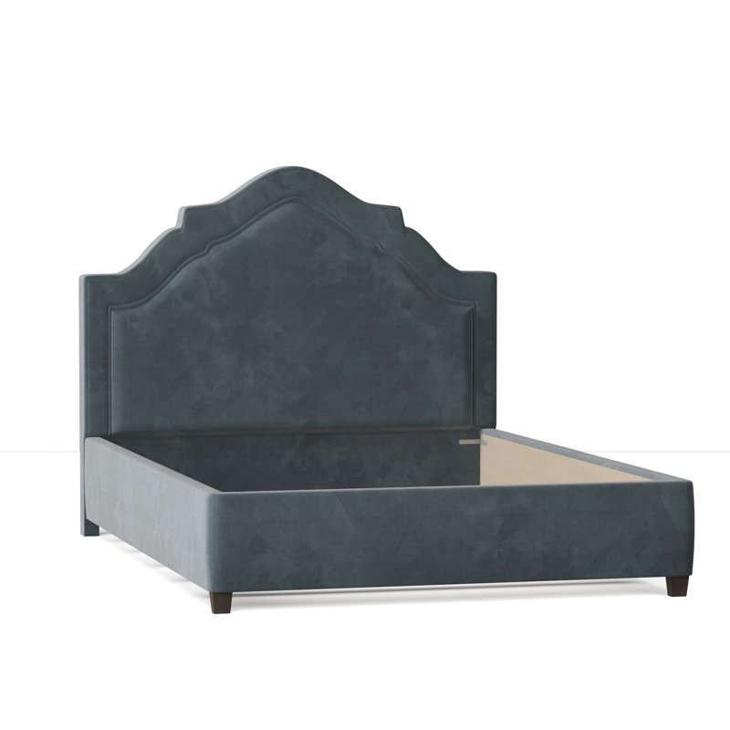 Sheila Upholstered Bed, Queen, Bella Ocean Performance Velvet, Brown Mahogany