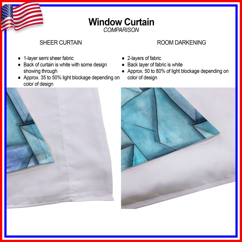 Rideaux enveloppants et voilages abstraits - 2 panneaux, 40in x 80in - 2 panels, Transparent