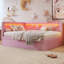 Upholstered Platform Bed with USB Ports and LED Belt, With Trundle-341967331-341967332