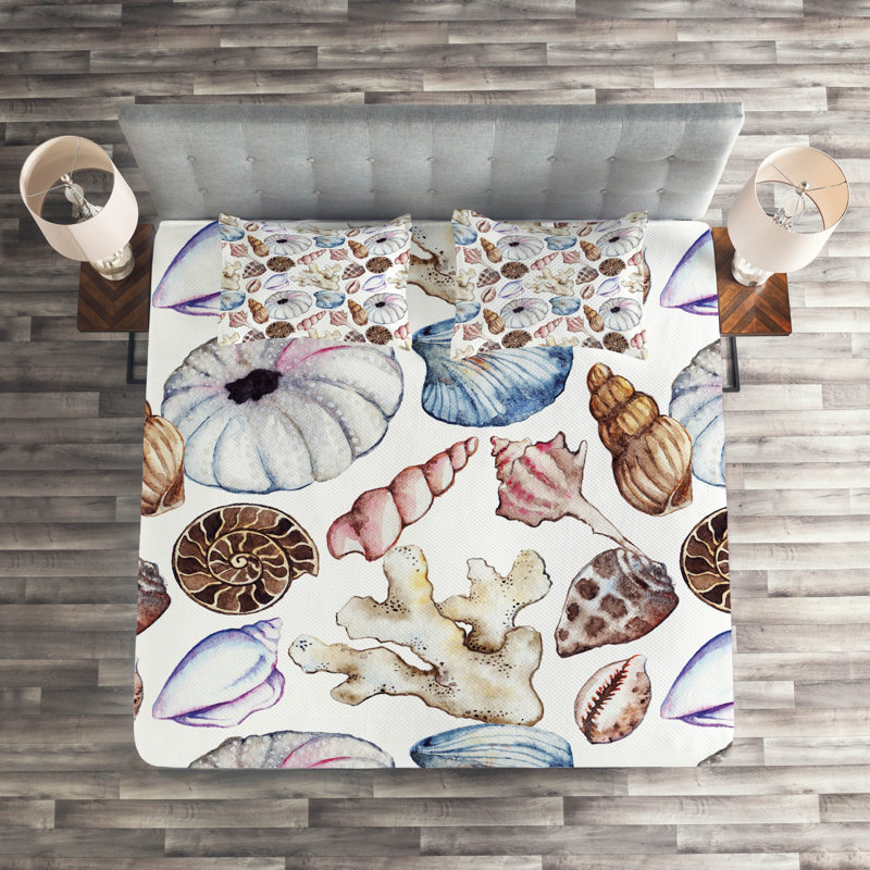 Seashells Coastal Polyester Coverlet