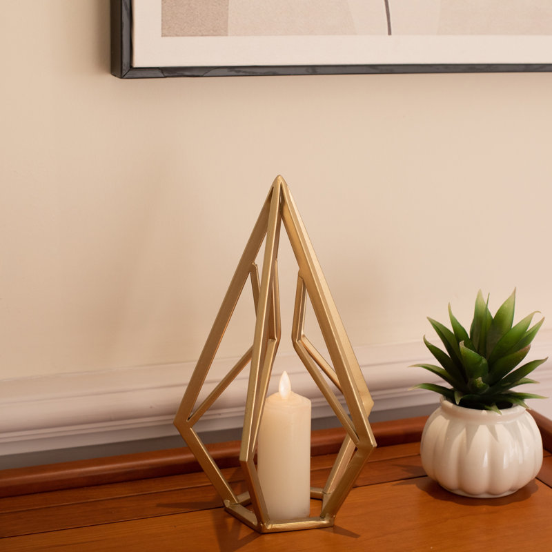 Vitera Gold Diamond Décor, 10.25" H x 6.25" W x 6" D