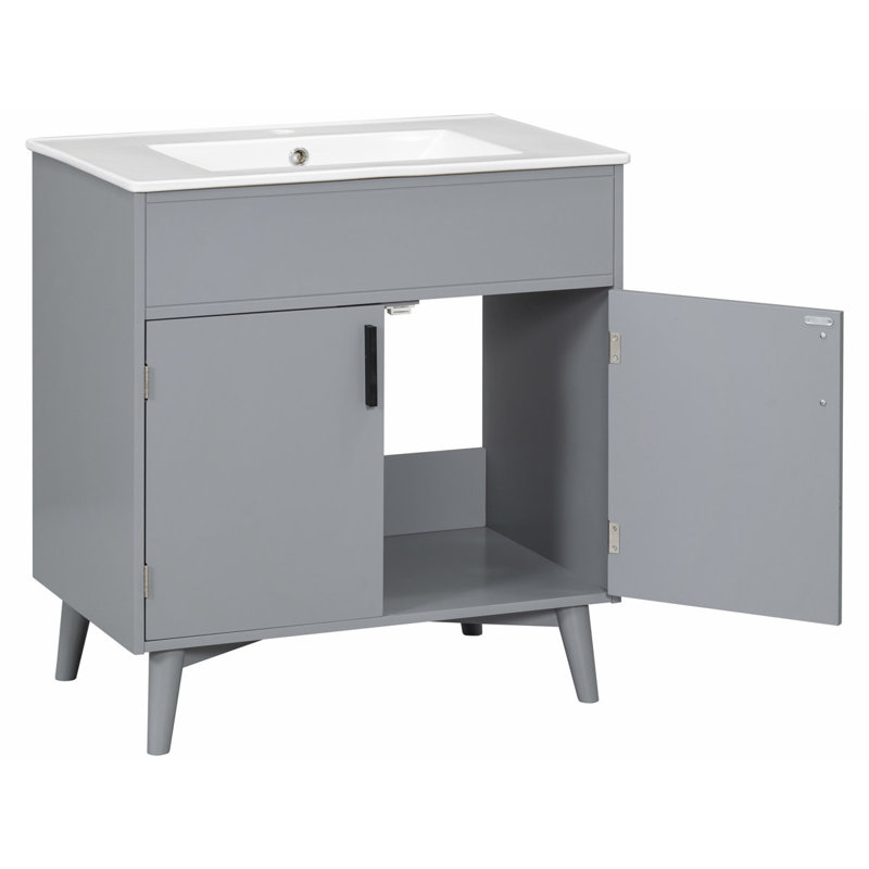 Ensemble de meuble-lavabo Abundant, Gris
