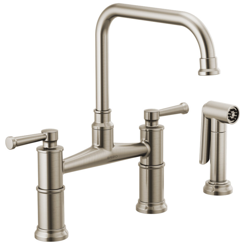 Artesso® Bridge Faucet With Side Sprayer, Stainless