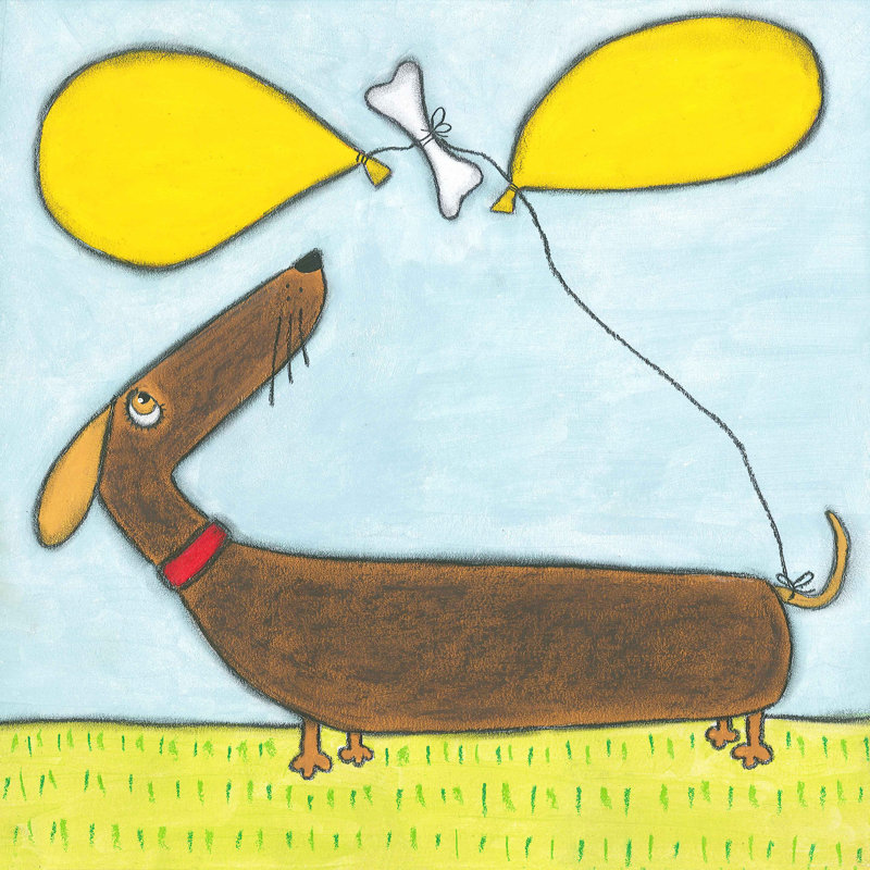 Super Animal - Dachshund by Tatijana Lawrence - Wrapped Canvas Painting, 51cm H x 51cm W 