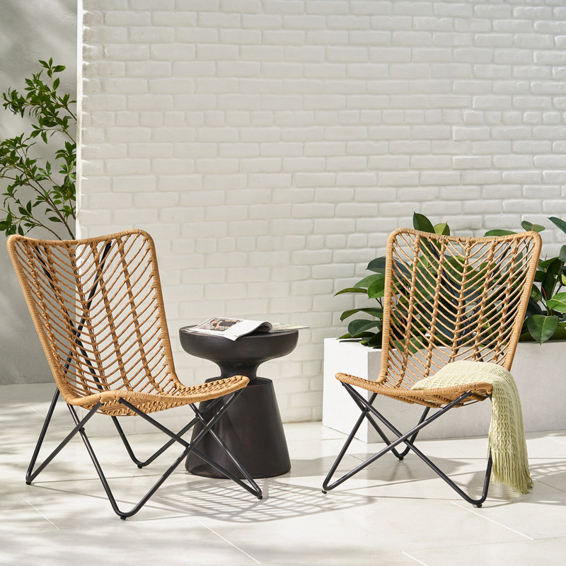 Chaise d'extérieur 2 pièces, Brun