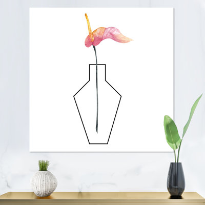 Composition avec bouquet floral minimaliste - Impression sur toile
