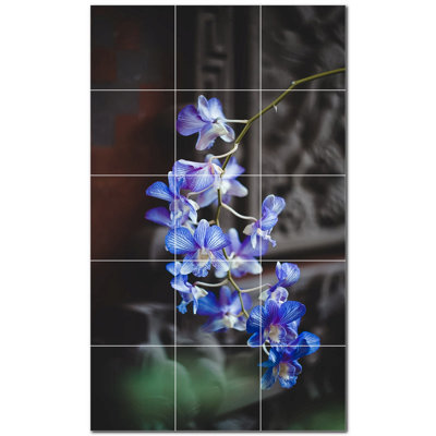 Panneau mural décoratif en céramique 8 po x 8 po Flowers Photo