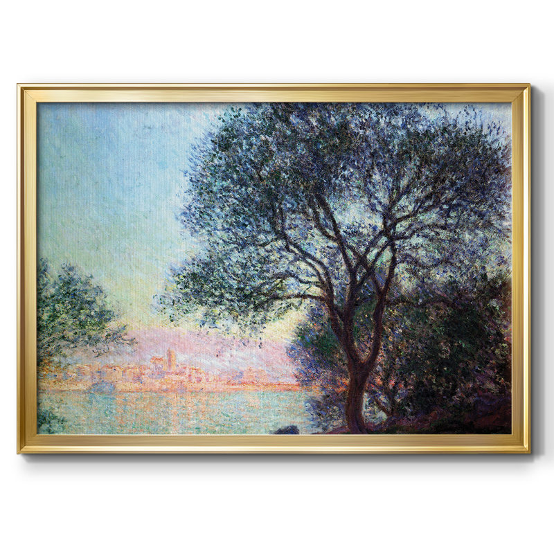 «Antibes Seen From La Salis», reproduction d'art encadrée sur toile par Claude Monet, Or, H 18 po x l 26 po x P 1,5 po
