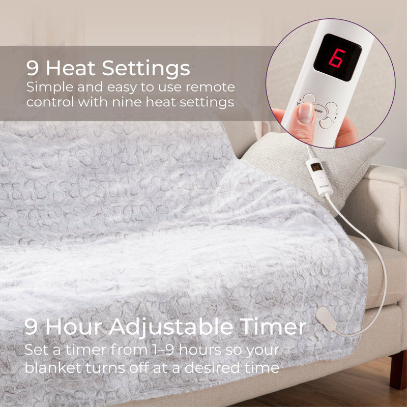 Carmen Electric Heated Throw, White