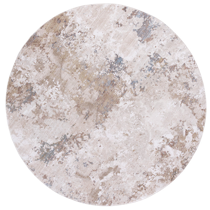 Ellwood Modern 204 Performance Abstract Rug, Round 6'5"