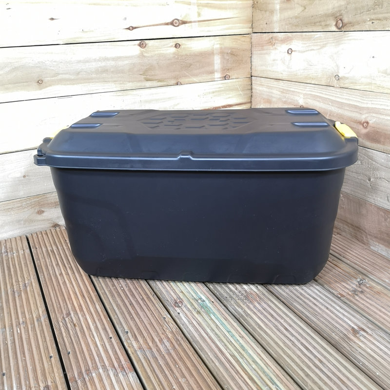 Samuel Alexander 77cm W Plastic Lockable Deck Box with Wheels in Black
