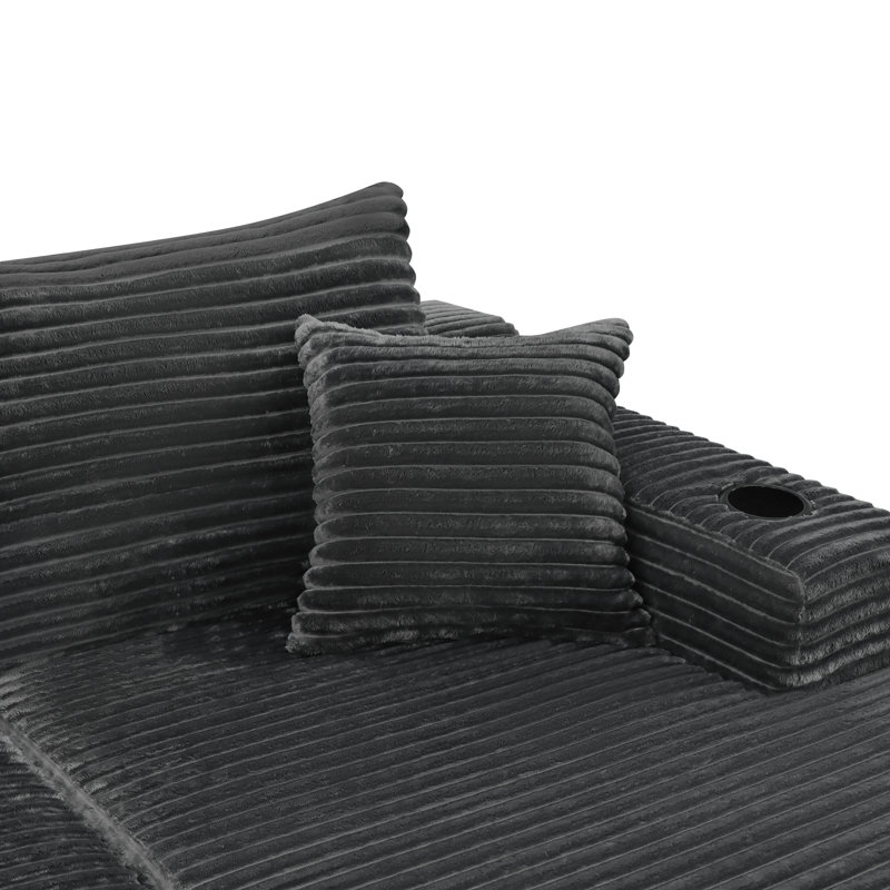 Canapés modulaires modernes à compression, canapé en forme de L en peluche de 96 pouces pour la maison