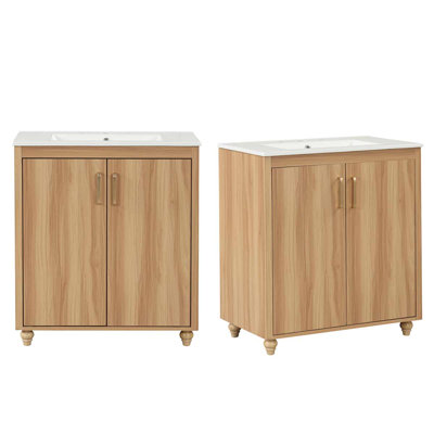 Meuble-lavabo multifonctionnel 30 po avec évier C Eramic