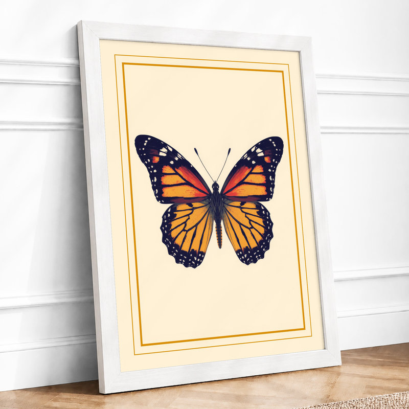 Monarch Study Botanical - Print, A2 - 59.4 x 42.0 cm, White