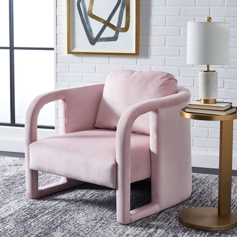 Potters Upholstered Armchair, Light Pink Velvet