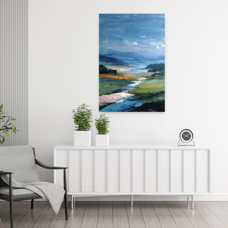 Paysage marin contemporain, art mural