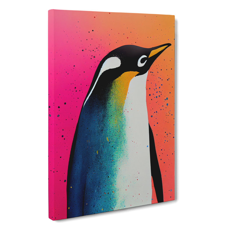 Penguin In Colour No.1 Abstract - Wrapped Canvas, 76cm H x 50cm W x 3cm D