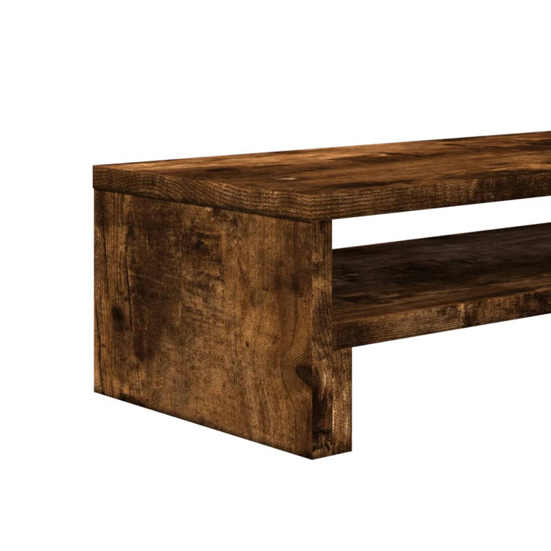 Beesan Manufactured Wood Monitor Stand, Smoked Oak