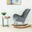 Chaise berçante pour salon / chambre à coucher | Hannah gris foncé moderne Mid-Century | Mousse | Dossier uni