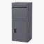 Boîte de dépôt de colis en acier verrouillable 39 po H avec fente pour courrier, déflecteur anti-vol et quincaillerie de fixation au sol, gris-132485874