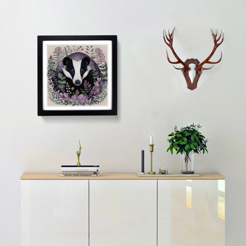 Single Picture Frame Print on Wood, Black