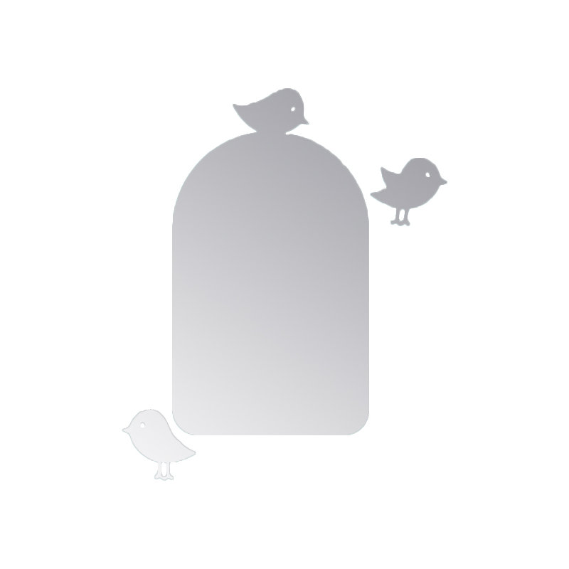 Flat Wall Mirror, 17 cm H x 30 cm W x 0.3 cm D