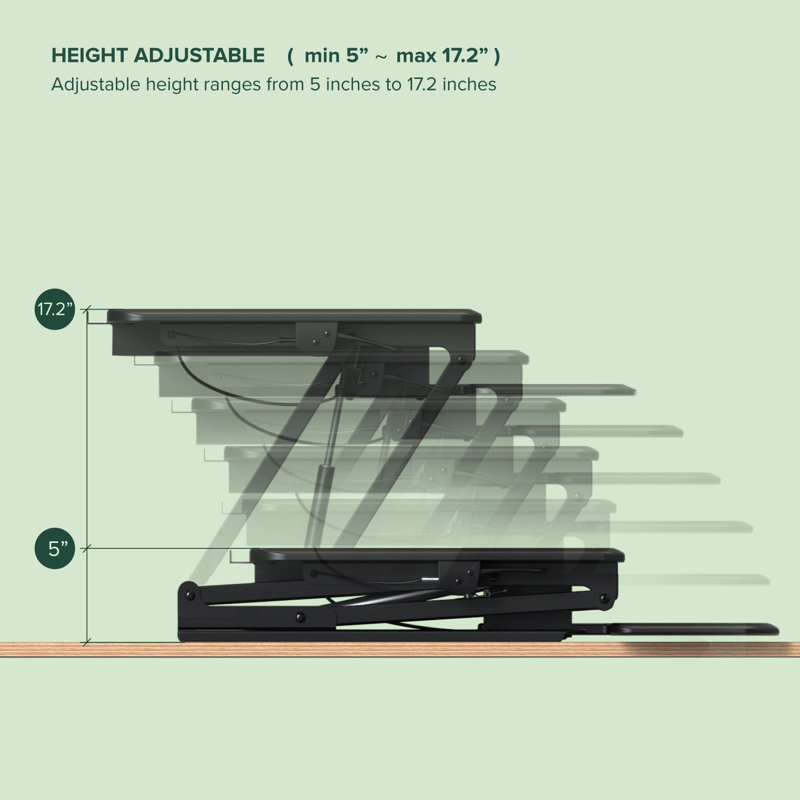Tamara Adjustable Metal Base Standing Desk Converter, Black