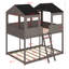 Wood Bunk Bed With Roof, Window, Guardrail-1492510295