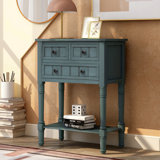 Weinman Modern Narrow Console Table | 3 Storage Drawers & Bottom Shelf | Slim Sofa Table for Hallway & Small Spaces