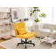 Chaise de bureau jaune avec accoudoirs croisés en lin jaune - polyvalente pour une utilisation à l'intérieur, réglable en hauteur, pivotant sur 360 ° et avec fonction d'inclinaison-1519085852-1519085853