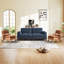 Ensemble de salon 3 pièces avec canapé rembourré moderne en lin de 79,1 po et coussin lombaire-1417108487