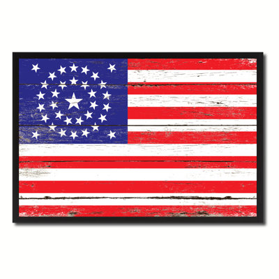 Civil War 34 Stars Military Flag - Single Picture Frame Graphic Art on Canvas