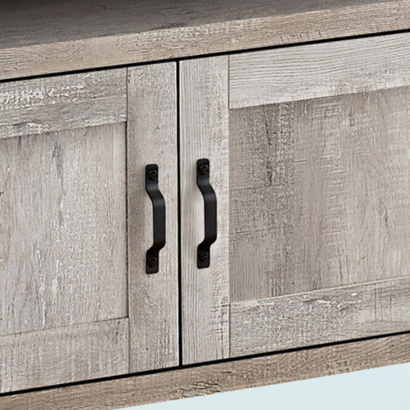 Meuble télé 60 po Thielle avec finition en bois récupéré taupe, l 58,85 po x P 15,21 po x H 23,58 po