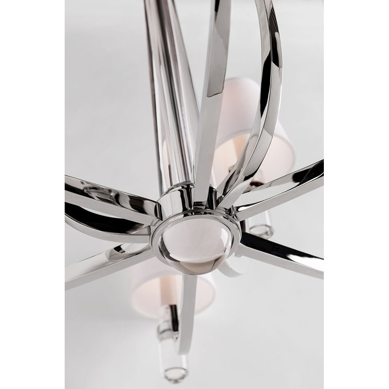Dayton 9 - Light Chandelier, Aged Brass, White