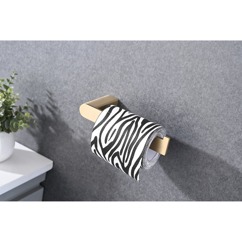 Or brossé 4 appareils de salle de bain, fixation murale en acier inoxydable,