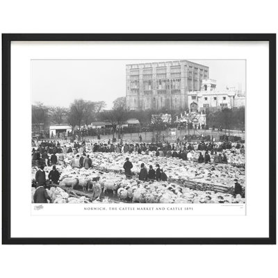 Norwich, the Cattle Market and Castle 1891 1 Piece Single Picture Frame Wall Art
