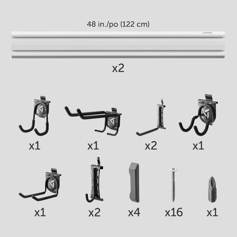 Gladiator 32 in. L GearTrack Garage Track Storage System with 6-Hooks