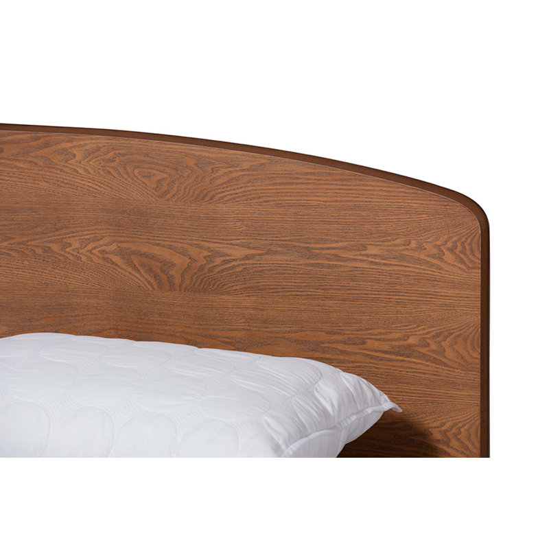 Charlles Platform, angular legs, Full Bed, Ash Walnut 57.50'' W X 77.40'' L X 40.60'' H, Full