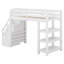 Lit mezzanine avec escalier et tablettes de rangement, structure de lit mezzanine en bois avec lumières DEL et bibliothèque, lits mezzanine peu encombrants-1670964923